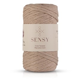 Sensy Premium Macrame Cord 3mm 109 Yards, 100% Cotton, Single Strand Twisted, Macrame Rope, Macrame String Cotton Yarn, Macrame Yarn (Latte)