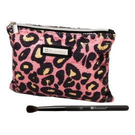BH Cosmetics Cosmetiquera Bh Cosmetics Lentejuela Animal Print + Brocha