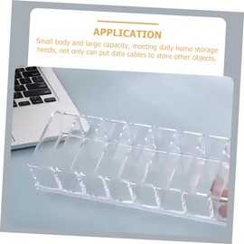 Mipcase 2Pcs Convenient Cord Box Transparent Multi Function Cable Organizer with Compartments for Desk and Home for Data Cables and Electronics Storage