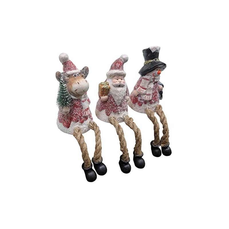Fachhandel Plus Decorative figures, edge stool, Santa Claus, snowman, elk,