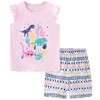 Toddler Girl's Summer Clothes Outfit,Dinosaur Cotton T-Shirt and Shorts Clothing