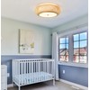 Aeyee Bamboo Flush Mount Ceiling Light Handwoven Rattan Light Fixture,
