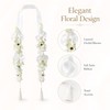 White Wedding Floral Ribbon Garland Hanging Decoration for Bridal Ceremony,