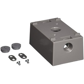 BELL 5320-5 Weatherproof Box Three 1/2 in. Threaded Outlets, 1-Gang, Gray