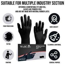 AMC Distributions Nitrile Gloves, XL Size, Black, 1000 Count