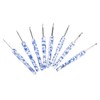 8pcs Crochet Hook Set Blue White Porcelain Printing Hand Polished