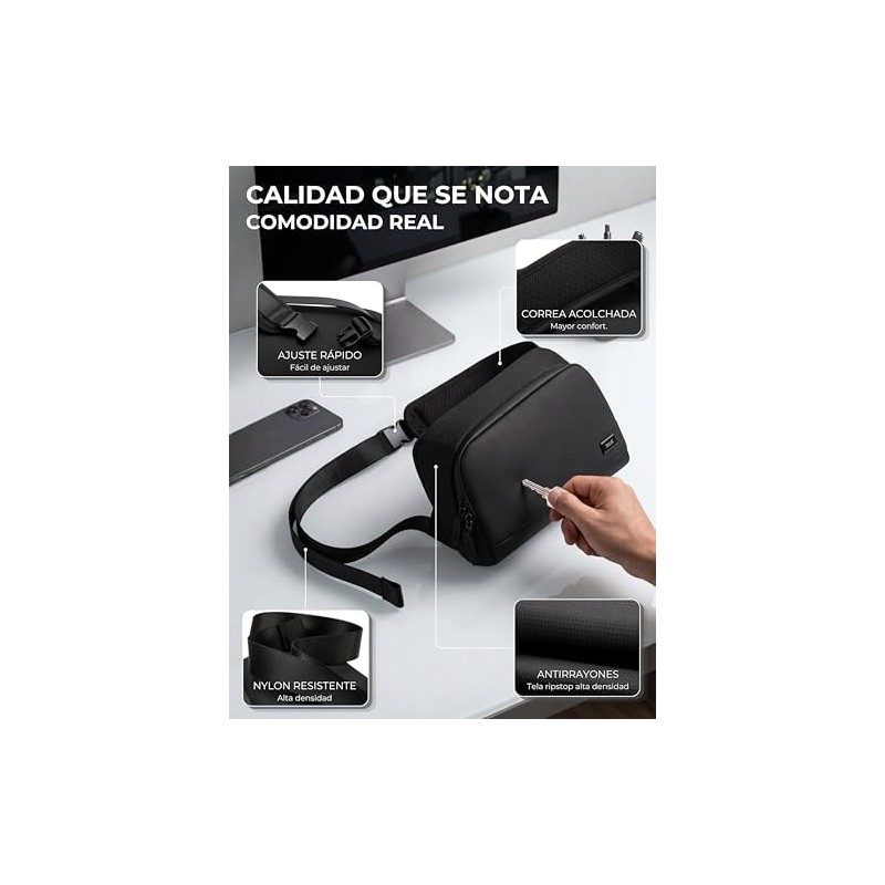 Bandolera Impermeable con USB y Antirrobo Juluc JLBA01 – Compacta