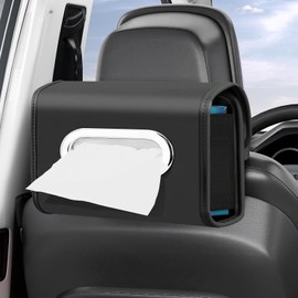 2pcs Car Tissue Holder, Tissue Holder in Car PU Leather Car Napkin Holder, Car Tissue Box for Car Seat Headrest