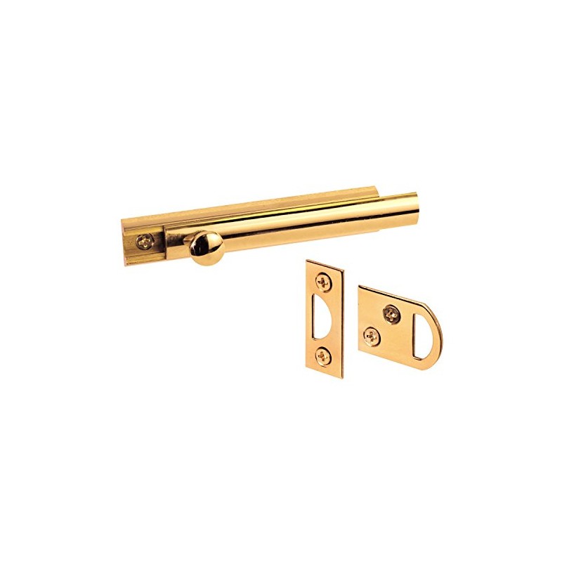 Prime-Line MP9205 Surface Bolt, 4 In., Solid Brass Construction, Polished