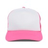 Lids Blank Basic Foam Trucker Adjustable Snapback Hat, White/Neon Pink,