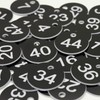 Black Plastic Engraved Number Plates without Key Rings 1-100