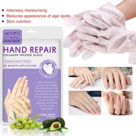 Moisturizing Gloves, 3 Pairs Hand Mask with Collagen, Vitamins and Natural Plant Extracts for Dry, Aging and Cracked Hands