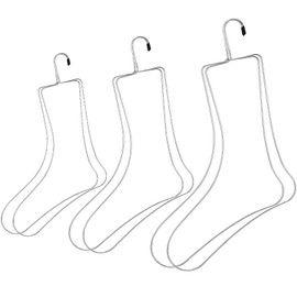 Newtay 3 Pairs of Small, Medium, Large Sock Blockers Stainless Steel Sock Blockers Sock Drying Hanger for Knitting & Crochet, Shaping, Drying, Displaying Knitted Socks