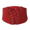 Ladies Waist Corset Cinched Belt (Medium (UK 8-14), Red)