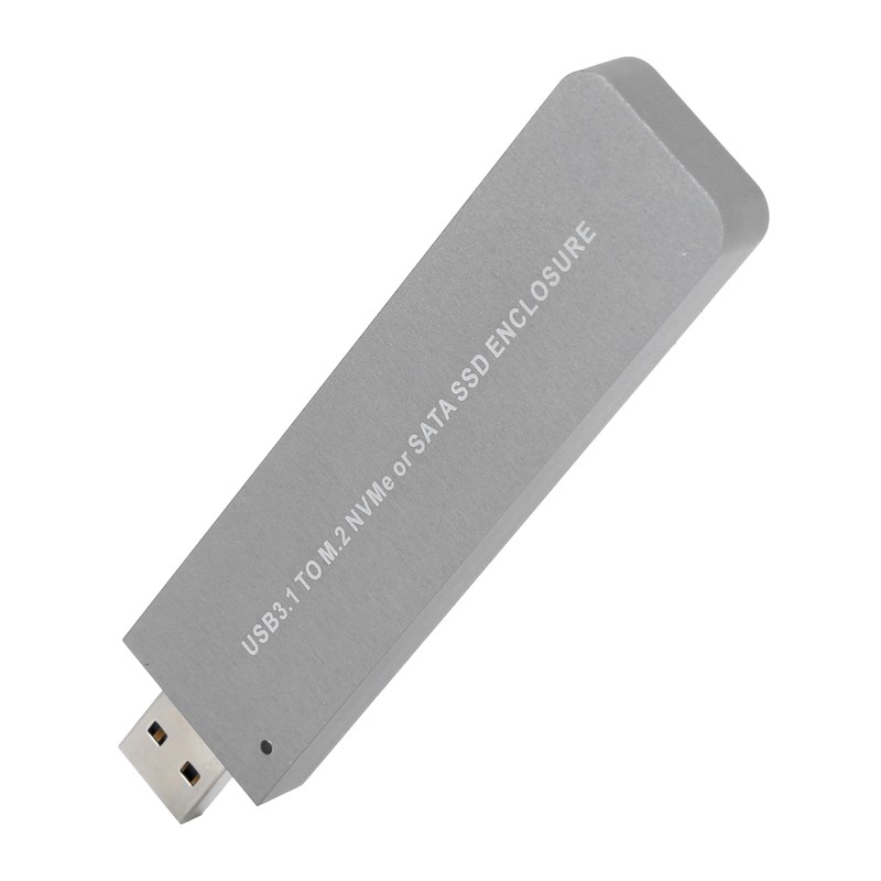 Hard Disk Box Aluminum Alloy USB3.1 to M.2 NVME/SATA SSD