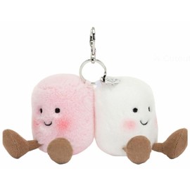 Amuseable Pair of Marshmallow Bag Charm Keyring