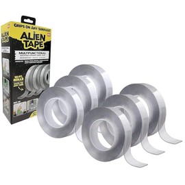Alientape - Cinta adhesiva de doble cara, calcomanía extraíble multiusos con agarre transparente, lavable, resistente, resistente como se ve en el televisor, juego de 6 unidades