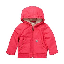 Carhartt Kid's CP9566 Canvas Insultated Hooded Active Jac - Girls - 18 Months - Raspberry