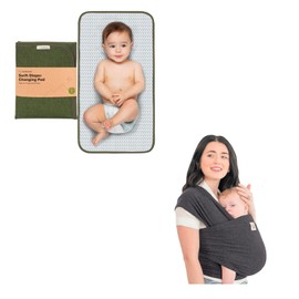 KeaBabies Portable Diaper Changing Pad and Baby Wrap Carrier - Travel Diaper Change Mat - All in 1 Original Breathable Baby Sling - Lightweight Changing Pads for Baby