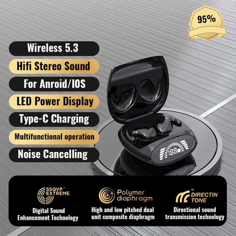 Piluyaa Sleep Earbuds Bluetooth in Ear Light-Weight Headphones, Mini Invisible