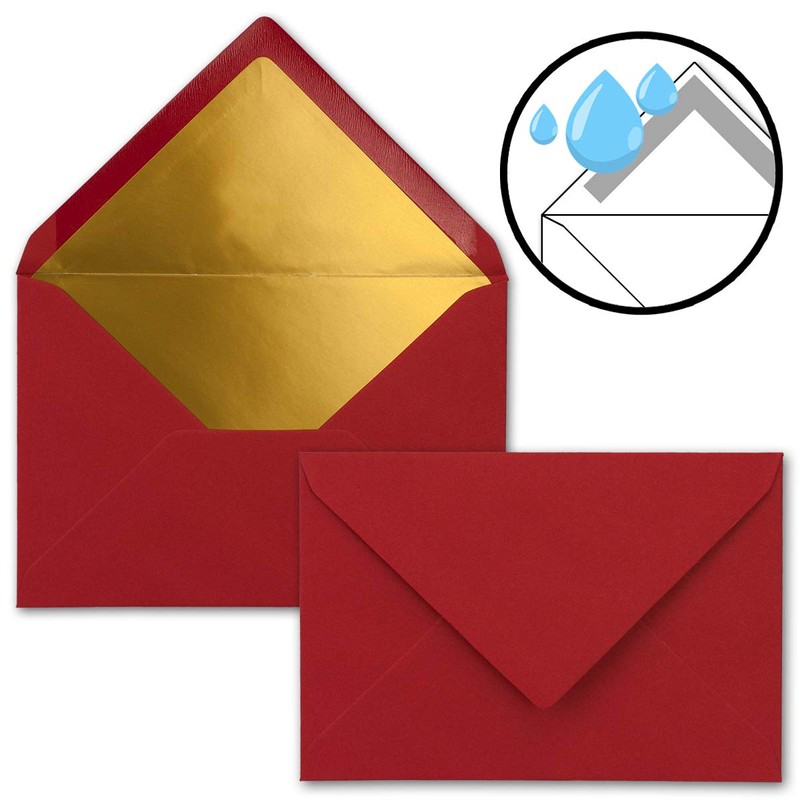 50 x B6 envelopes with gold inner lining, 12.5 x