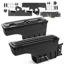 PIT66 Truck Bed Toolbox Storage Box, Compatible with Toyota Tacoma 2005-2021, Truck Bed Tool Box Black Left Driver Right Passenger Side, 2Pcs