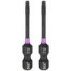 sourcing map 2pcs T10 Torx Head Impact Screwdriver Bits 1/4"