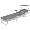 CHARMMA Sun Lounger with Canopy Steel Gray-7.8KG
