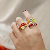 Pwsap Pack of 10 Daisy Pearl Rings for Women and