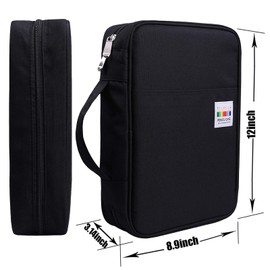 AYVANBER Colored Pencil Case 220 Slots Gel Pens Holder Waterproof Organizer Bag Portable Artist Painting Pencil Pouch Handy Storage Box for Watercolor Pens or Markers and Stationery Supply (Black)