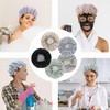 1 Pack Shower Caps, Elastic and Reusable Bonnet, Double Waterproof