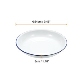 HARFINGTON 2pcs Butcher Tray Palette 9.45" Round Metal Triple Enamel Coated Paint Pallet Palette Tray Holder Artist Painter Painting Tool for Art Acrylic Watercolor Mixing