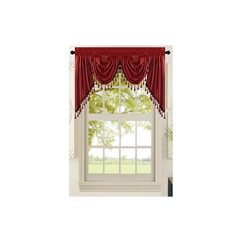 All American Collection New Attached Solid Faux Silk Double Waterfall