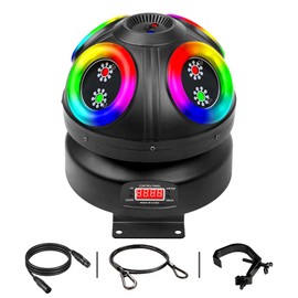 Magic Ball DJ Lights RGB Beam Effect Moving Head Light, Infinite Rotation with DMX Control and Sound Activated Disco Lights