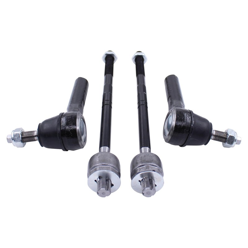 Front Inner and Outer Tie Rod Ends with Boots for