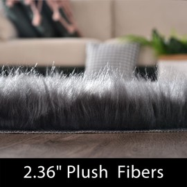 Latepis Dark Gray Carpet 2x5 Rug Runner Furry Shaggy Rug Machine Washable Faux Fur Rug Fluffy Shag Rug for Living Room Bedroom Throw Rug Room Carpet Runner