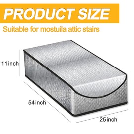 MLUOVI Attic Door Insulation Cover, Extra Thick Attic Cover 25″x54″x11″ Attic Stairs Insulation Cover for Pull Down Stair, Attic Insulation Cover of Premium Energy Saving, Attic Hatch Tent with Zipper