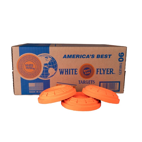 White Flyer Clay Pigeon Trap and Skeet Targets 90 Count (Pack of 2) with White Flyer Scorecard