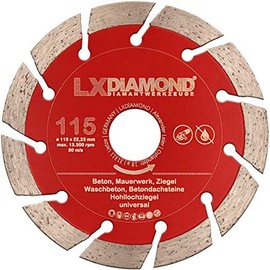 LXDIAMOND Diamond Cutting Disc 115 mm x 22.23 mm Professional Diamond Disc Concrete Stone Masonry Brick Washed Concrete for Angle Grinder 115 mm