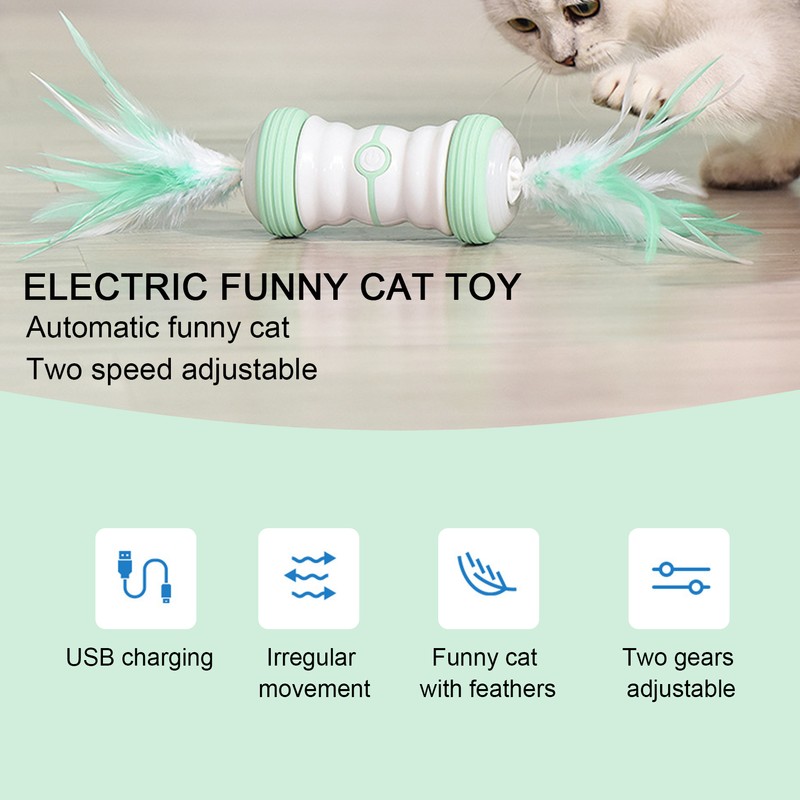 Electric Cat Teaser USB Rechargeable Auto Rotating Cat Toys with
