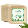 ECOLipak 10 Inch Compostable Palm Leaf Plate Like Bamboo Plate,