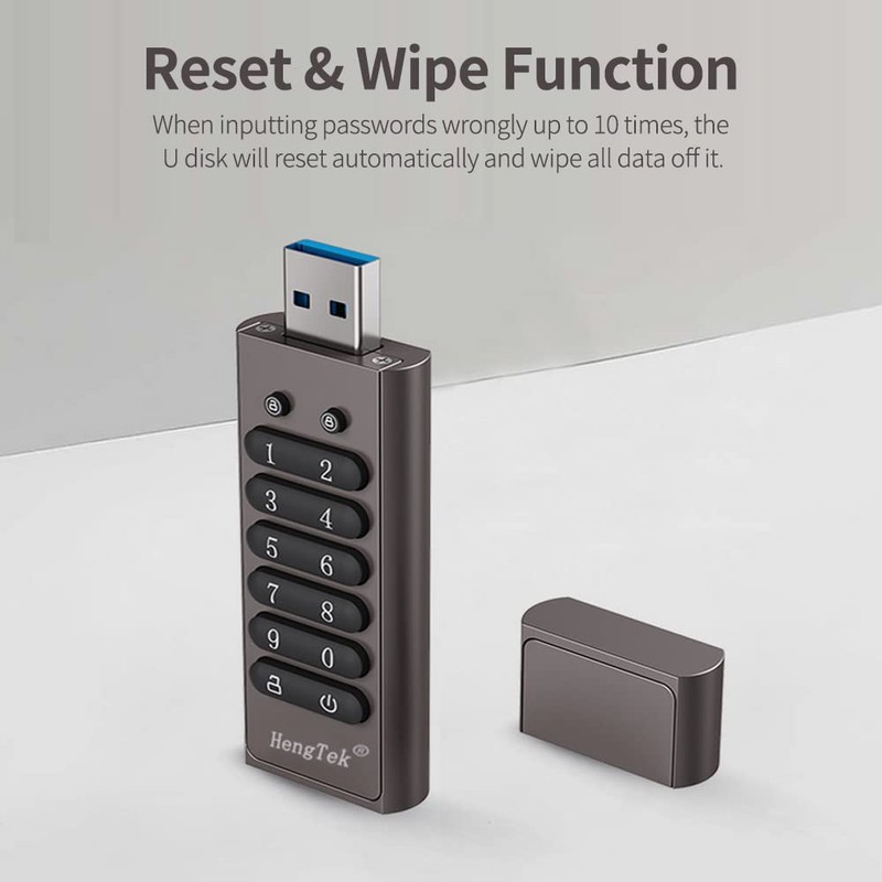 128GB 256-bit Encrypted USB Drive Password Secure Flash Drive USB3.0