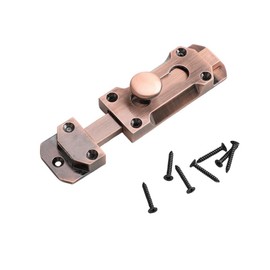 YACAIYUNL 4 Inch Antique Brass Door Slide Latch Lock Antique Door Sliding Bolt Heavy Duty Gate Sliding Bolt Latch with Screws for Garden Gate Shed Door Window - coppery