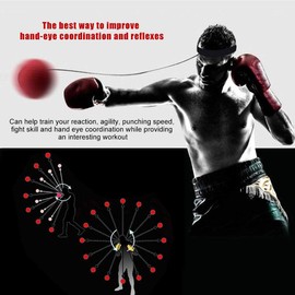 TOPINCN Boxing Reflex Ball, 3 Difficulty Level Boxing Ball with Headband, Softer Than Tennis Ball, Suit for, Punching Speed, Fight Skill and Hand Eye Coordination
