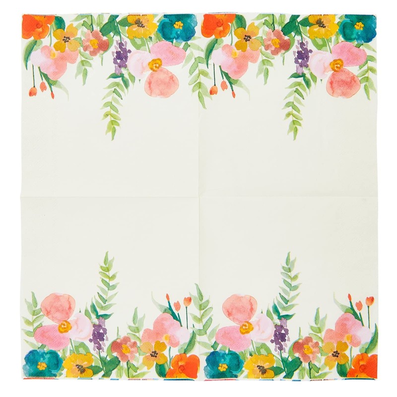 Paquete de 100 servilletas de papel florales de estilo clásico