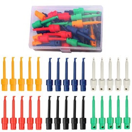 Xiatiaosann 30pcs Multimeter Wire Lead Test Hook Clip, Measuring Clamps, Measuring Tips, Multimeter Colourful Accessories for Testing Electronic Components, Repair Tool, PCB Tester Grabber