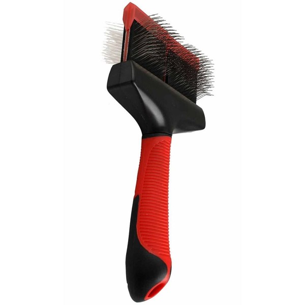FLAMINGO 2-in-1 Slicker Brush Soft Handle Size L 1030196