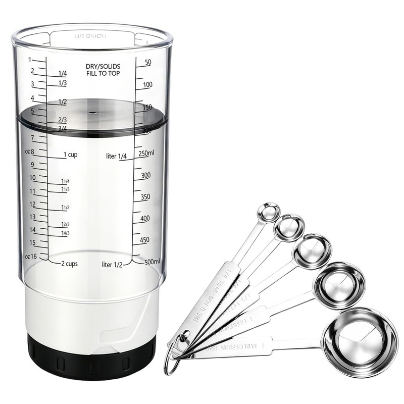 6 Pcs Adjustable Measuring Set Includes 1 Push Up Cup