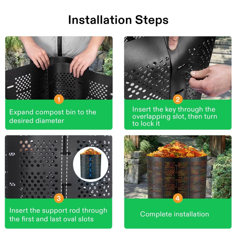 VIVOSUN 500 Gallon Outdoor Compost Bin, Expandable Composter, Easy to