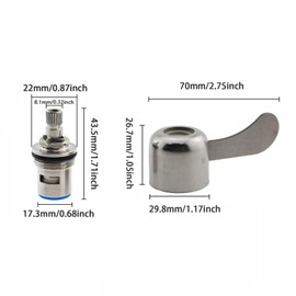 KKUANG Silver Faucet Valve Replacement 304 Stainless Steel Faucet Cartridge Set Faucet Handle Suitable for Bathroom and Kitchen Tap